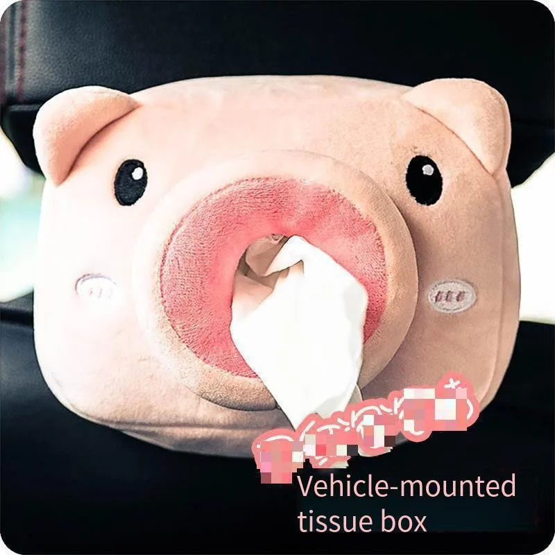 

Akzzcar Accessories Interior Cartoon Car Paper Towel Cute Animal Armrest Box Paper Towel Box Car Seat Back Drawer Multi-function