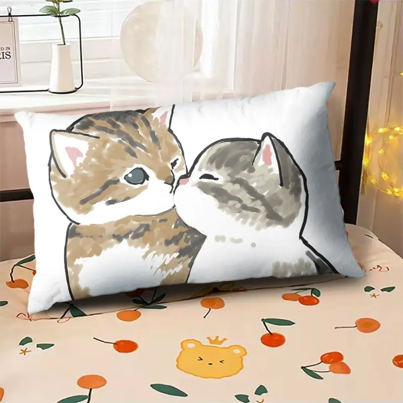 Kawaii Cat Throw Pillow Cover 45x45 Cm Girl Women Room Pillowcases for Pillows Decorative Cushions for Elegant Sofa Pillow Case