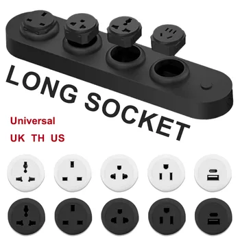 Universal Standard Switch Power Outlets Wall Mount Socket USB-A/USB-C Jack Desktop Socket for EU US UK Thailand