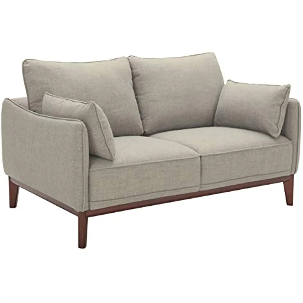 

Stone & Beam Hillman Mid-Century Loveseat Sofa with Wood Base and Legs, 62"W, Ivory