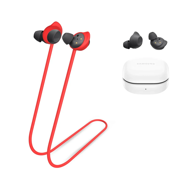 갤럭시 버즈 FE 이어버드용 파손 방지 스트랩, 이어폰 거치대 로프 케이블 헤드셋, 실리콘 넥 스트링 랜야드, 1 개