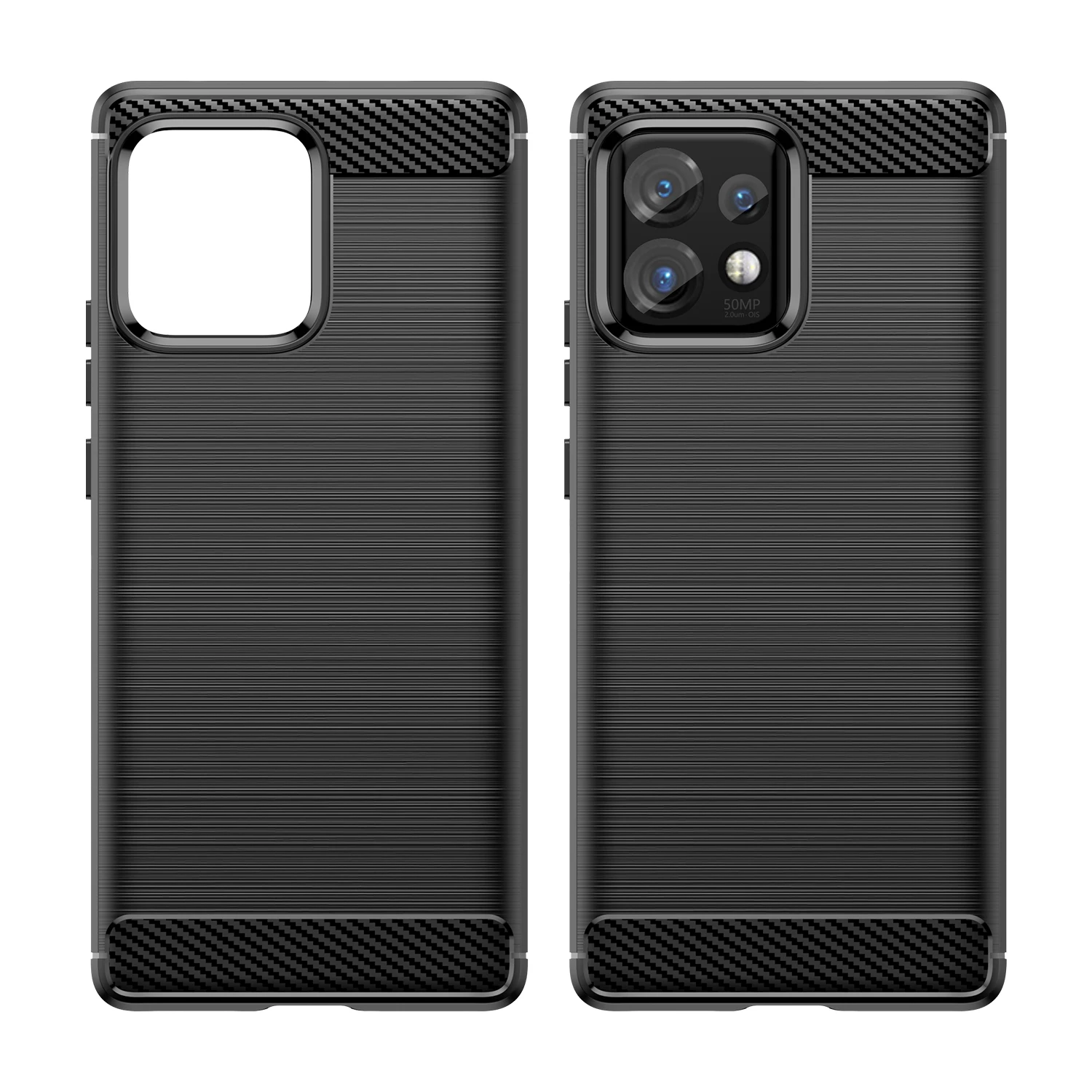 Shockproof Carbon Fiber Brushed Texture Silicone Phone Case