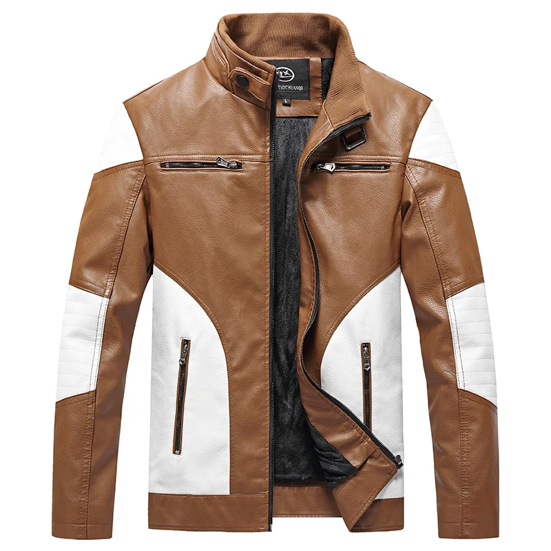 

Leather Jacket Coat Business Casual Snake Skin Style Slim Suit Blazer Jackets Black Mens Clothing autumn