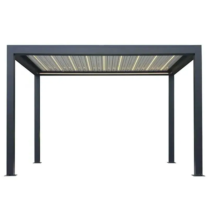 Outdoor Waterproof Pergola Opening Roof Louver Retractable Aluminium Remote Control Arches Arbours Garden Pergola