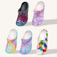 Garden Clogs Slip On Lightweight Two-way Wear Garden Clogs, Comfortable Women's Tie-dye Pattern Clogs, Non-slip  Beach Slides 1