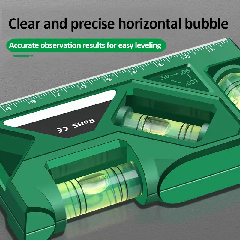 Portable Magnetic Pocket Level Gauge Mini Protractor with Metric Ruler Woodworking Level Gauge Horizontal & Vertical Measure 5