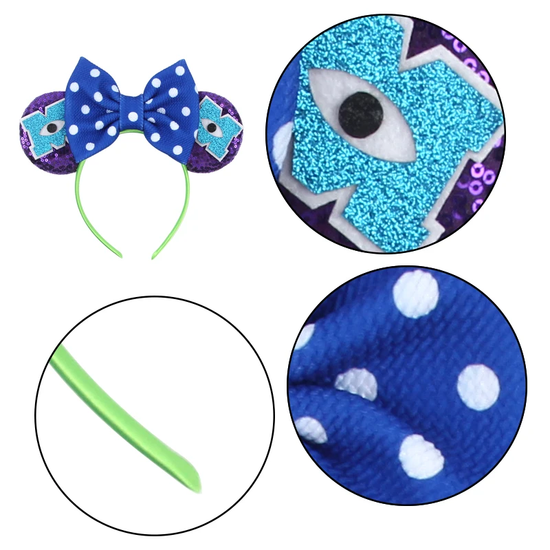 2026 Neue Niedliche Monsters Inc Mausohren-Stirnbänder, Minnie Cartoon Cosplay Maus-Haarband, Kinder Festival Party Damen Haaraccessoires – Detail 4