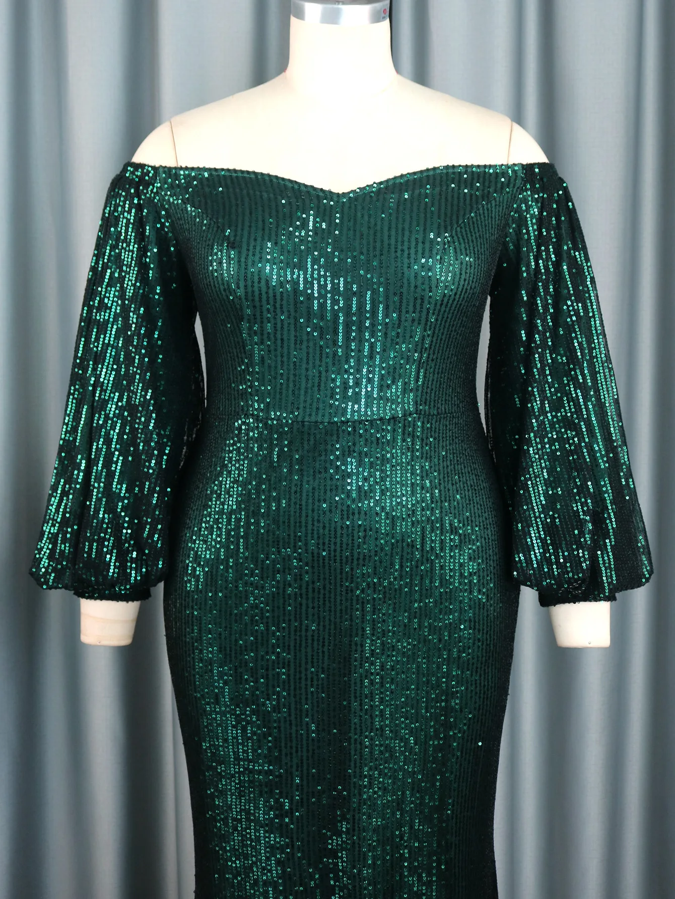 Plus Size Sequin Woman Dress Off Shoulder Chic Elegant Club Outfit Casual Lady Luxury Long Gown 2023 Summer Evening Party Dress