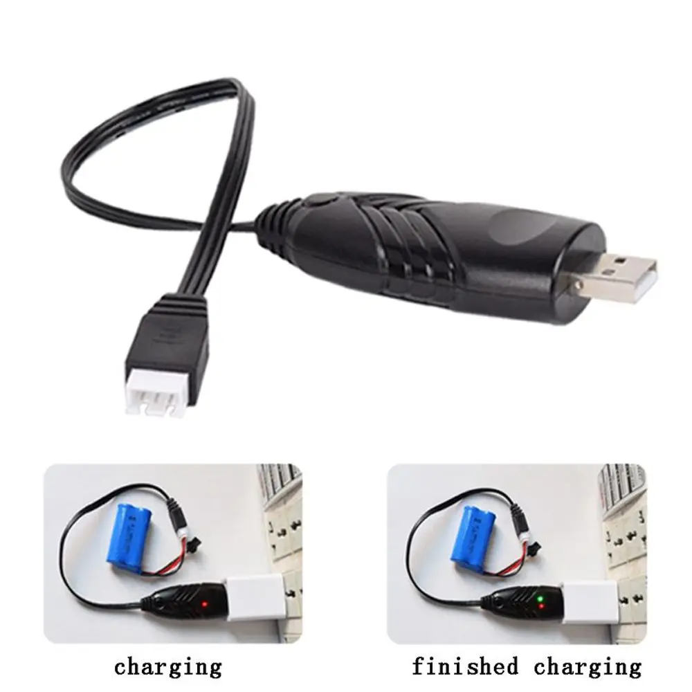 Chargeur multiport USB intelligent 500mA 1000mA 2000mA pour batterie RC, connecté à une batterie LiPo avec câbles.