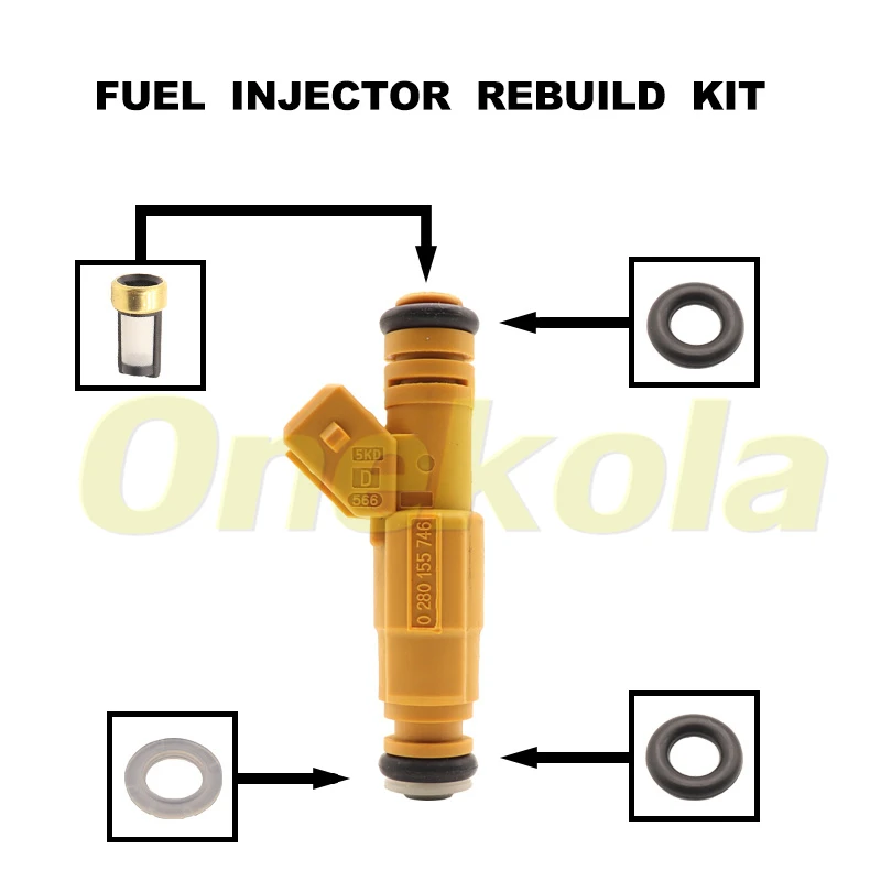 

Fuel Injector Service Repair Kit Filters Orings Seals Grommets for JEEP 87-98 4.0L Mustang GT 5.0 TYPE III 19lb EV1 0280155746