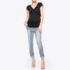 New Maternity Clothes Womens Sleeveless Crew Neck Solid Color Asymmetrical Flap Nursed Tops Casual T Shirt For Breastfeeding 3