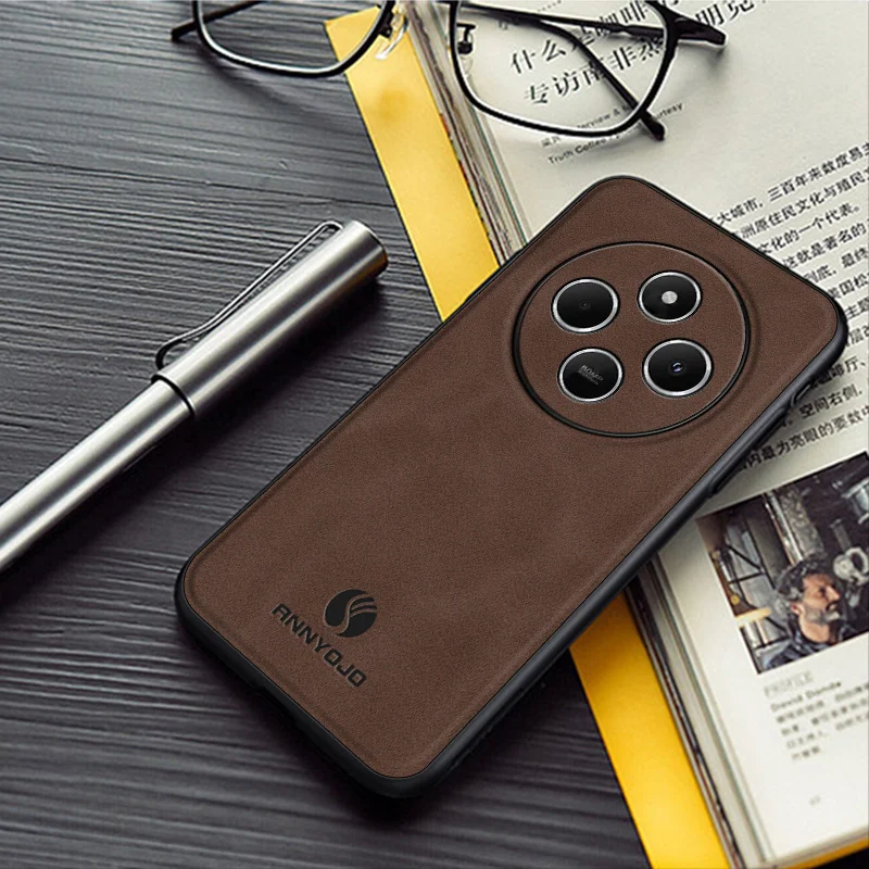 Luxury Leather Back Cover with Magnetic Holder - Premium Protection Case