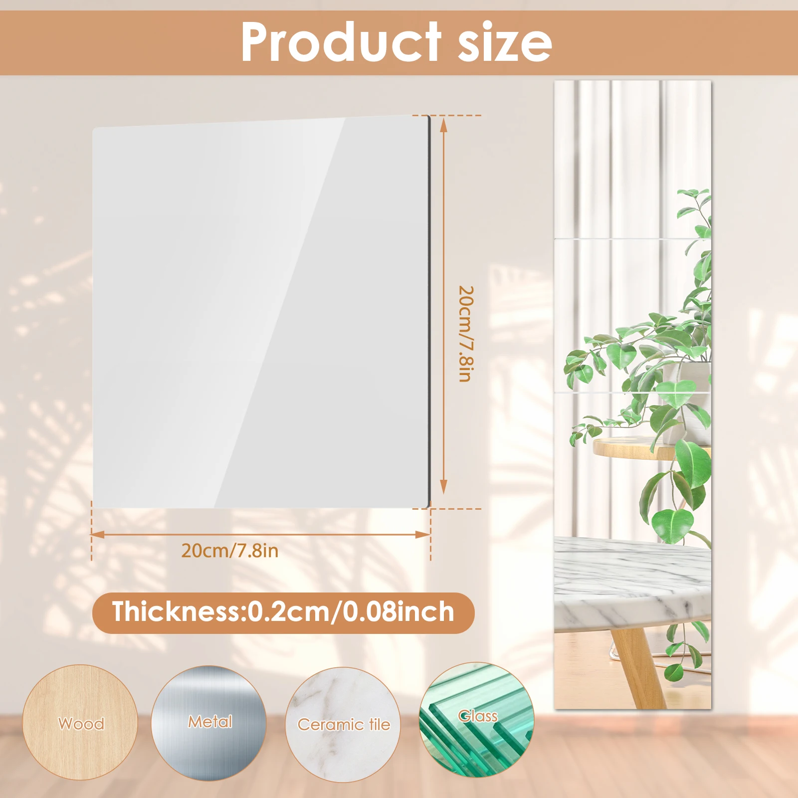 Acrylic Mirror Tile Set 6