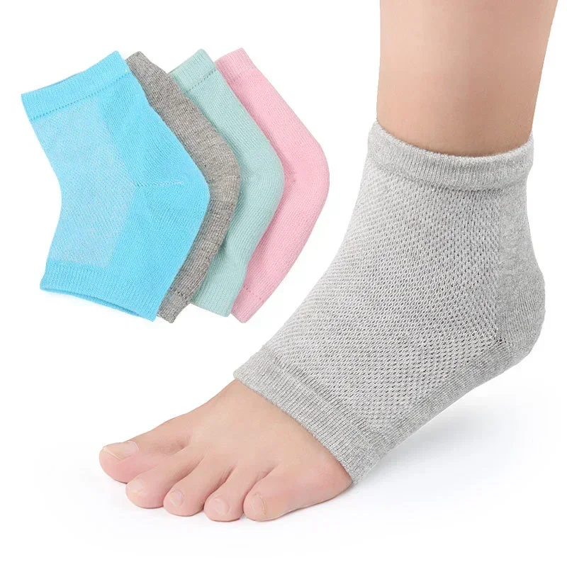 Anti Cracking Socks Moisturizing Gel Heel Socks for Dry Cracked Feet Spa Sock Toeless Sock for Dry Cracked Heel Feet Repair