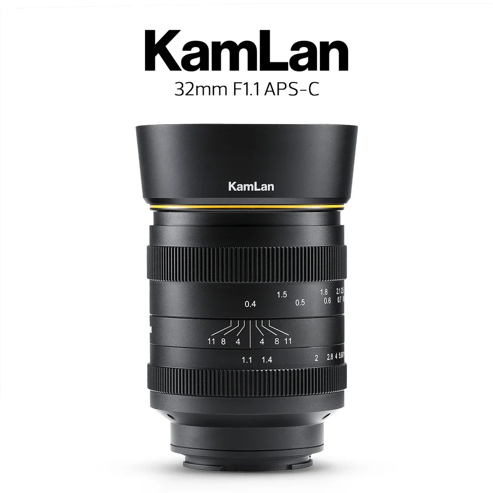 E/캐논 M/후지 X/M43 미러리스 카메라용 Kamlan 32mm f1.1 APS-C 수동 초점 대구경 렌즈