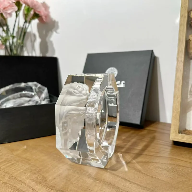 Luxury Crystal Glass Ashtray For Living Room Smoking