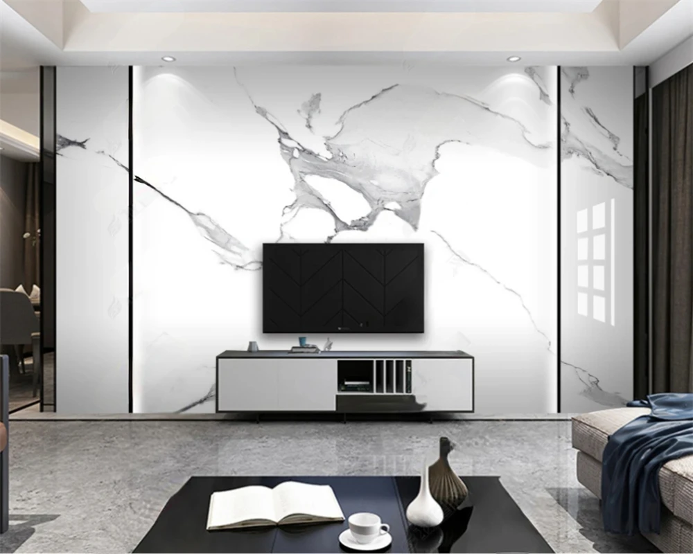 

beibehang papel de parede Custom modern new bedroom living room large board stone marble jazz white background wallpaper