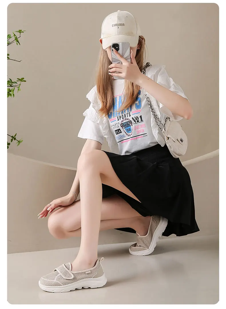 Women Walking Shoes Mesh Light Fitness Loafer Summer Spring Sports Outdoor Mother Girls Flats Breathable Sneakers Big Size 35-42