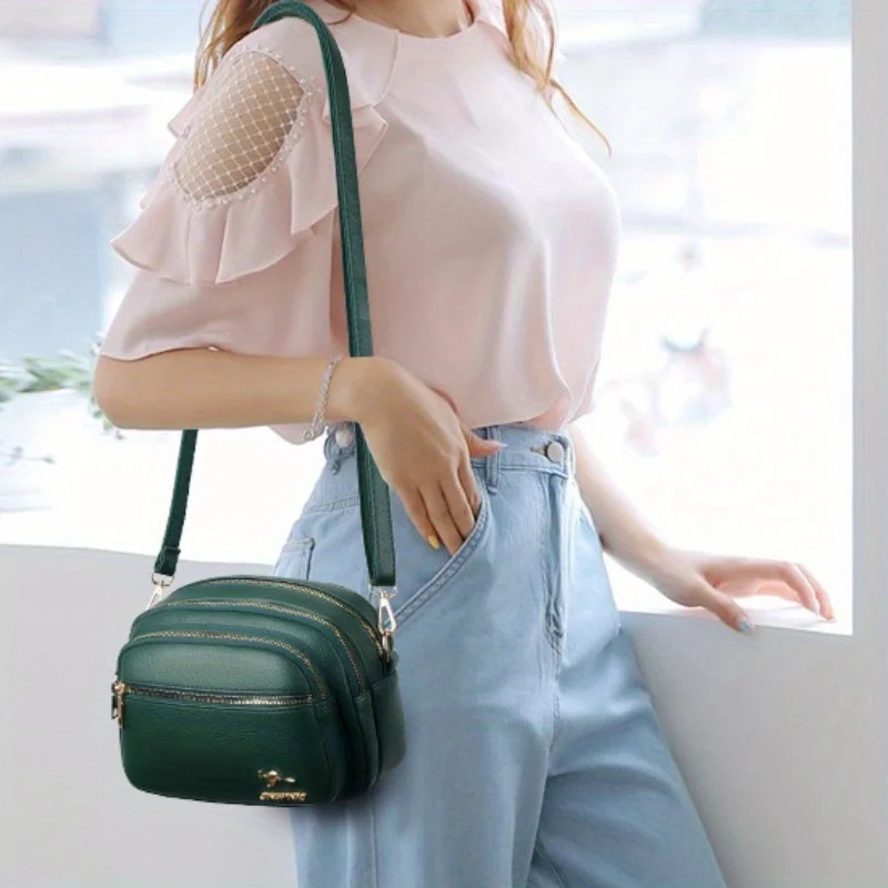Trendy Multi-layered Fashionable Bag For Women, Versatile Crossbody Bag, Large Capacity For Daily Work Commute.