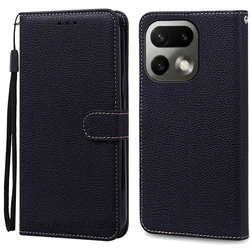 Premium Wallet Leather Flip Cover with Silicone Lining for Realme 16ProPlus (Black)