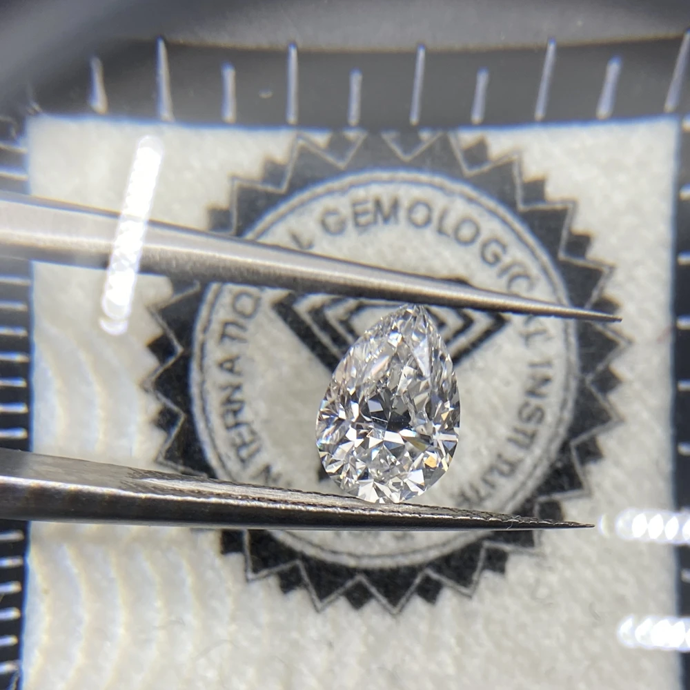 Mosangna Lab Grown Diamond Pear Teardrop Cut 1.0-3.0 Carat D VS1 Hpht IGI CVD Diamond Stone