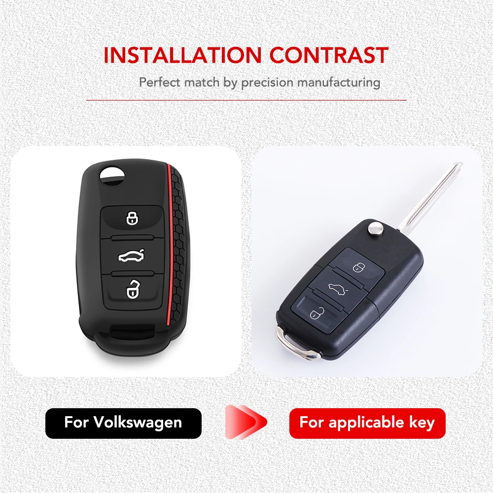 자동차 키 커버 케이스 실리콘 3 버튼 VW 골프 4 5 6 7 Bora Jetta POLO MK4 MK6 Bora Passat B5 B6 Superb Tiguan Beetle Keycase