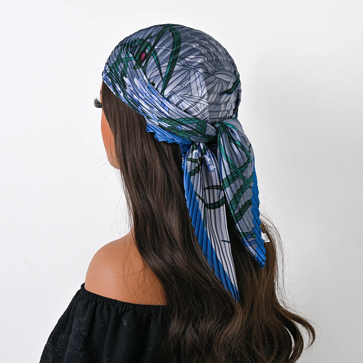 2025 New 70cm Silk Pleated Scarf Crinkled Hair Scarf Small Scarves Square Scarf Satin Neckerchief Decorative Headscarf Bandana