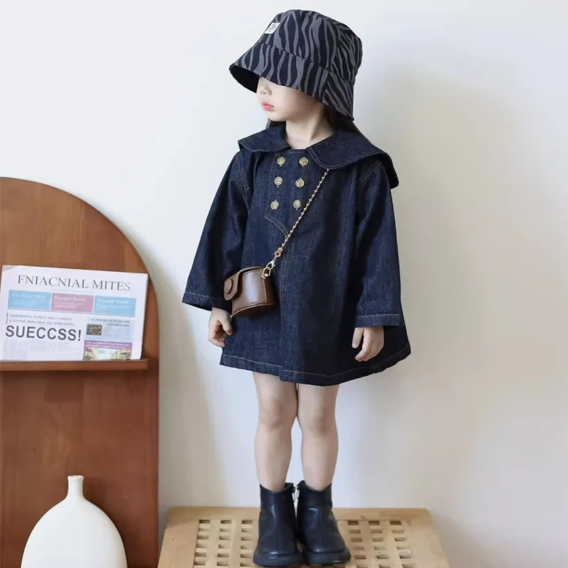

Girl Dress Kids Baby Party Birthday Evening Gown Cotton 2024 Jean Spring Autumn Outfits Toddler Beach Flower Girl Dress Children