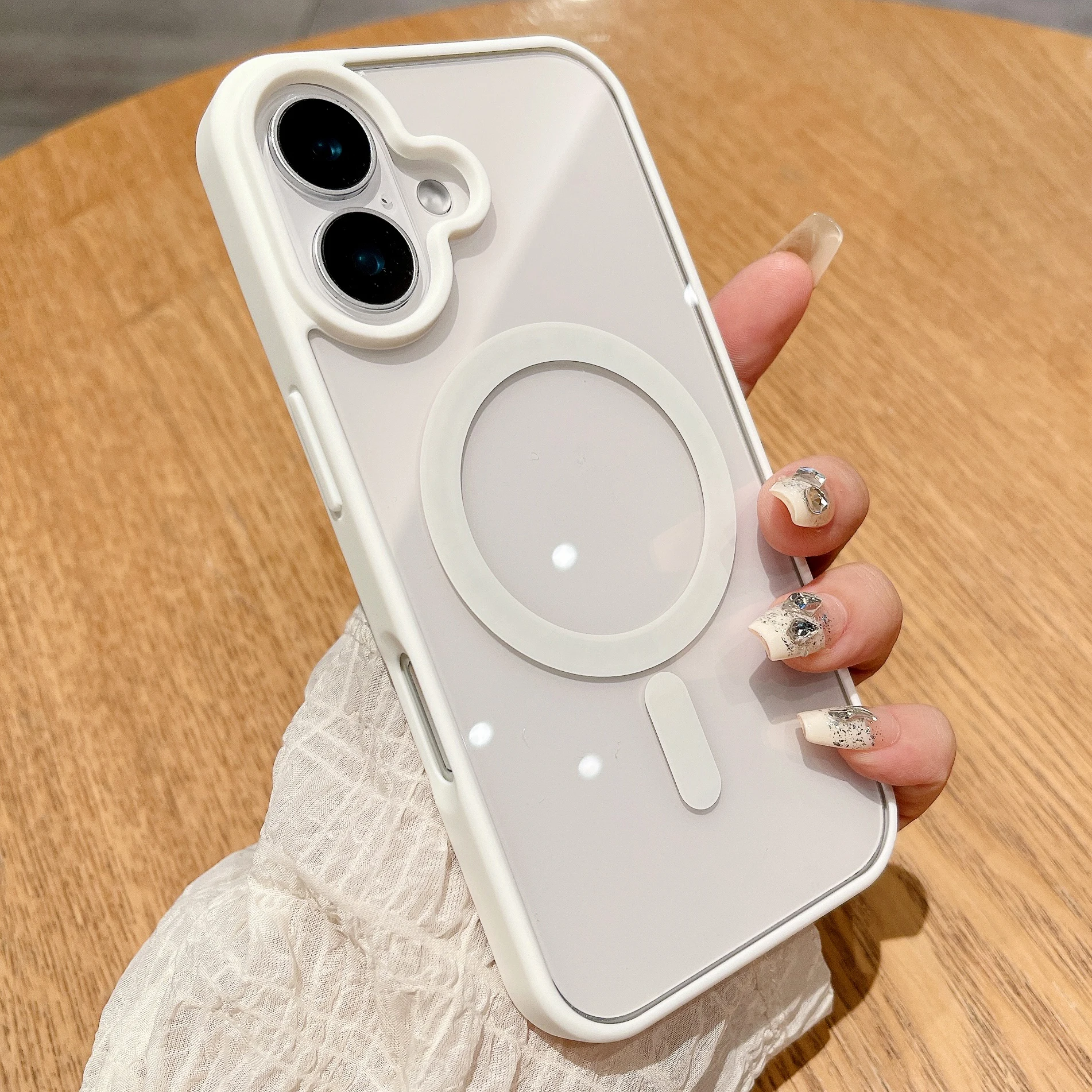 Luxury Shockproof Magsafe Wireless Charging Case with Clear Magnet Bumper Cover