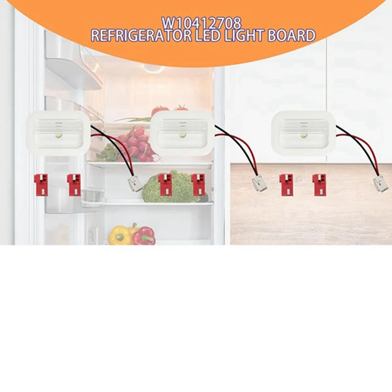 냉장고 LED 조명 모듈 부품 교체용, W10695459 W10843353 W11683243, W10660728 W10279030 W11205083, 2 개