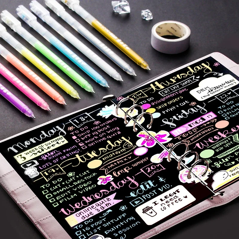 High Light Painting Marker Pen 9 Color Set Art Sketch Anime Hand-painted Pen Metalic Marker Pens