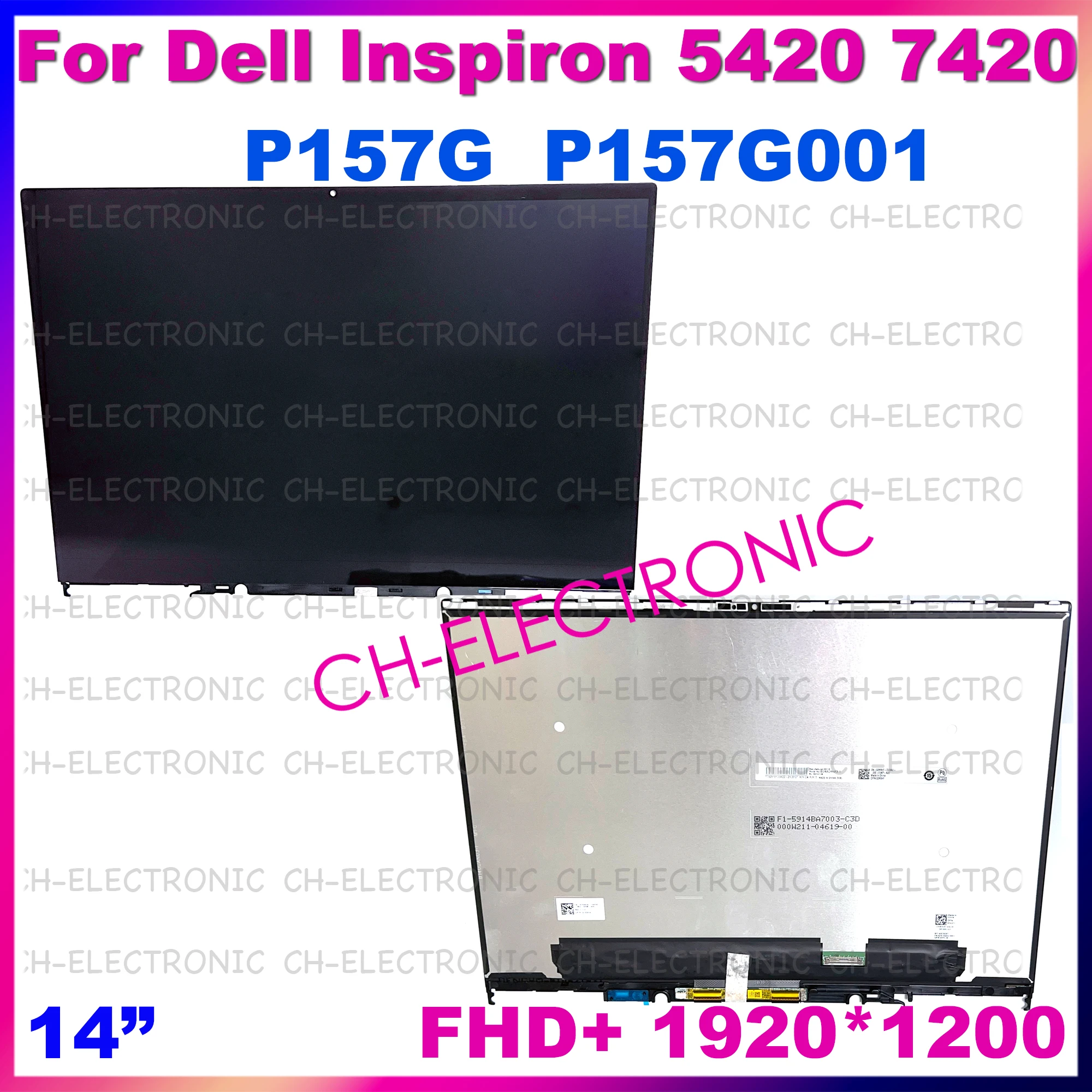 

Сменный сенсорный ЖК-экран сборка с рамкой 14 "для Dell Inspiron 14 5420 7420 2 в 1 P161G P161G003 WUXGA 1920*1200 BSA201