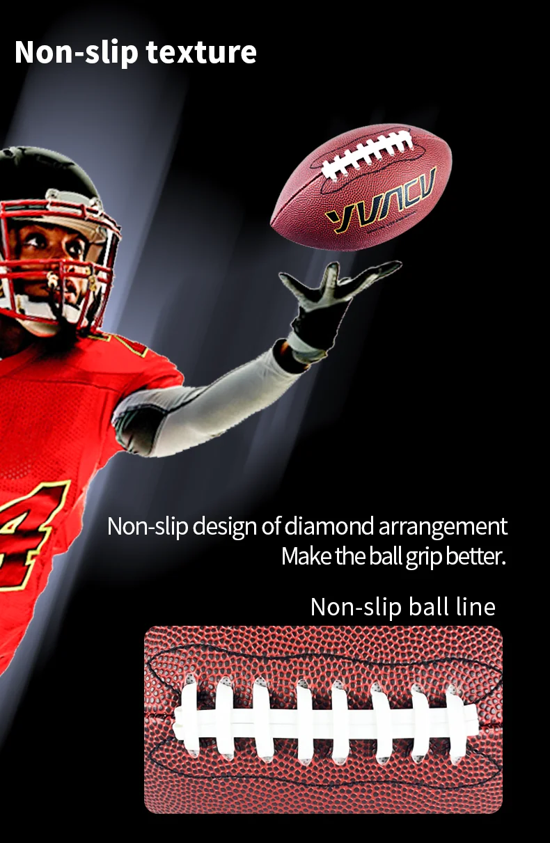 Description Picture 4 of item1pc Standard American Football For Youth And Adult Outdoor Sports Game Competition Training , Rugby Size 9 , 6 , 3