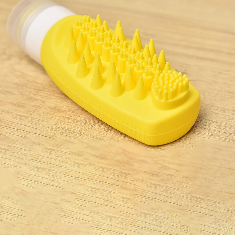 Multi-functional Silicone Travel Bottle Convenient and Fast Wash Hair Massage Brush Portable Soft Squeeze Sealed Empty Bottle