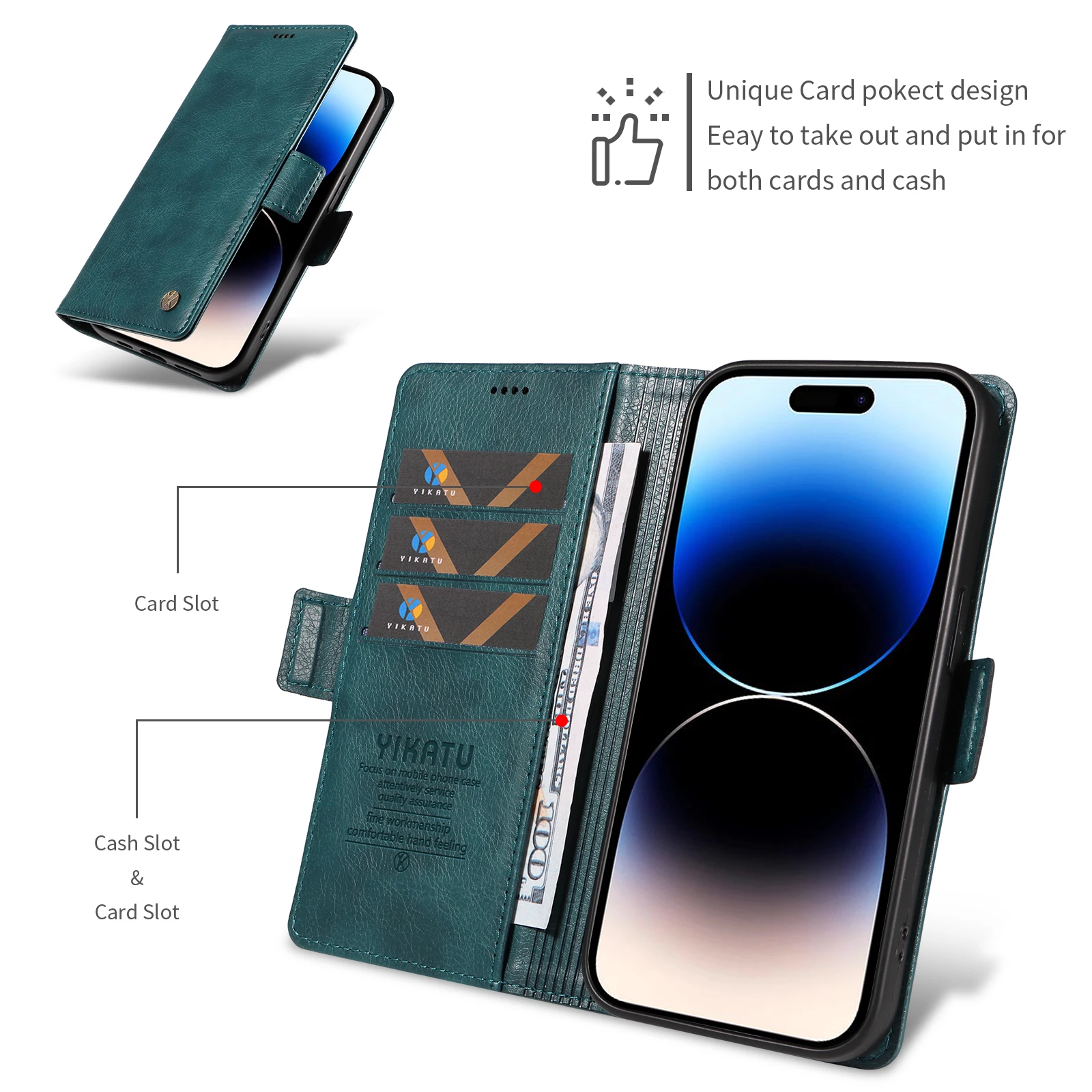 Stylish Leather Wallet Phone Case - Fashion Edition