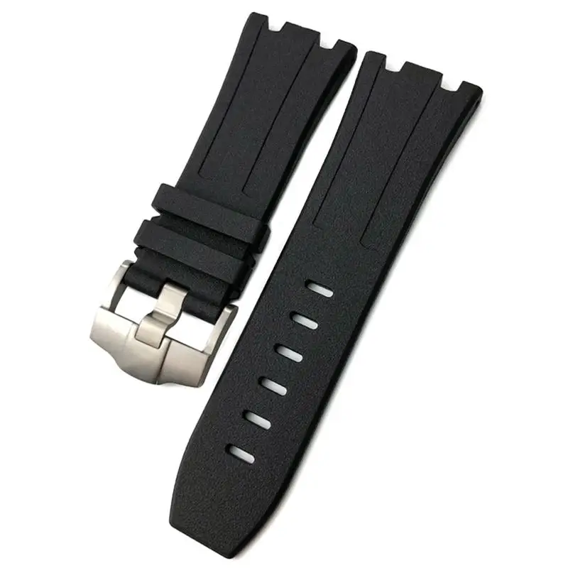 SCHIK 28mm Fluorine Bubber Silicone Waterproof Watchband For Audemars AP 15703 Bracelet 15710 Accessories Watch Strap