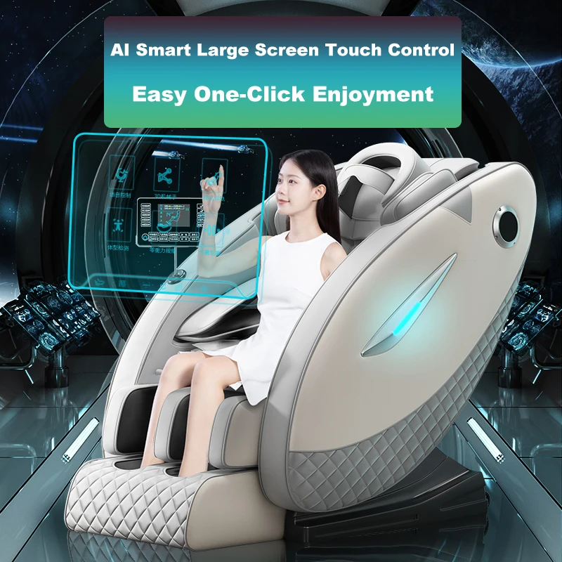 Aiveisi Low Price Fully Automatic HiFi Bluetooth Heating Zero Gravity Massage Chair with Russian Control Screen Jade Roller