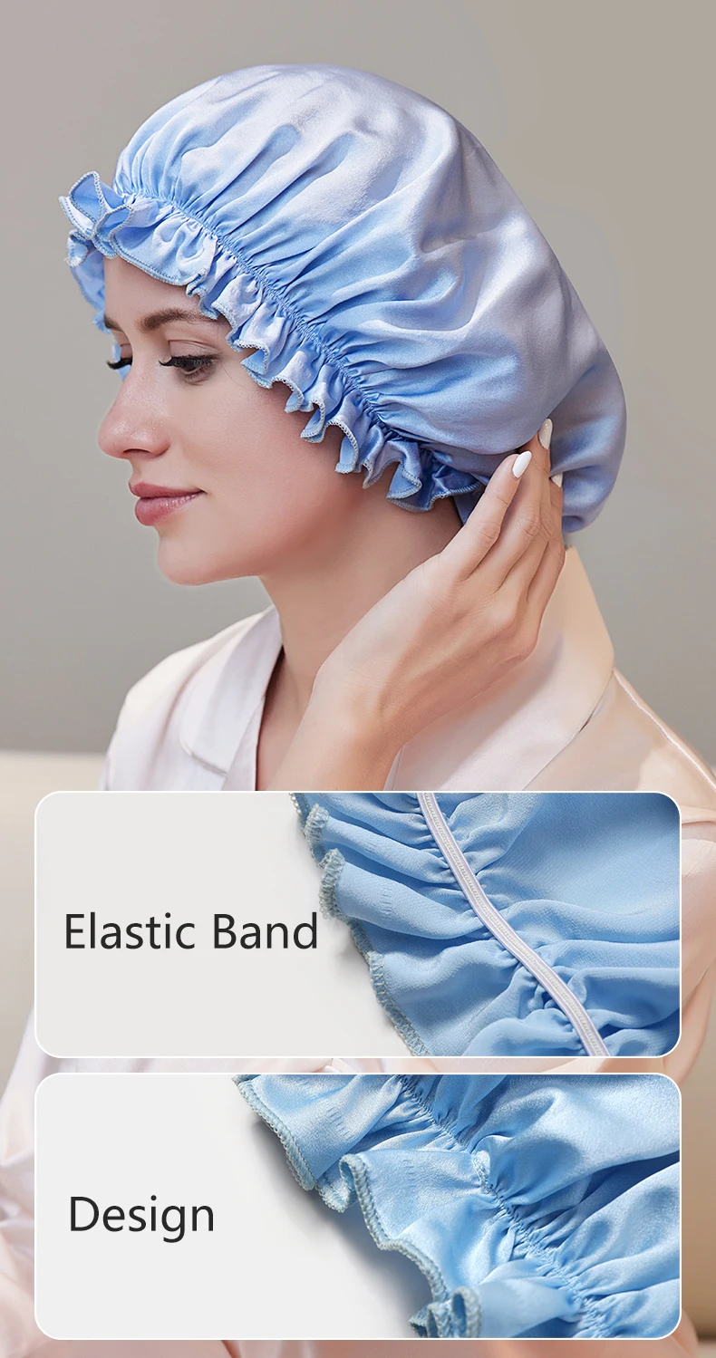 Natural silk cap designed to reduce friction during sleep