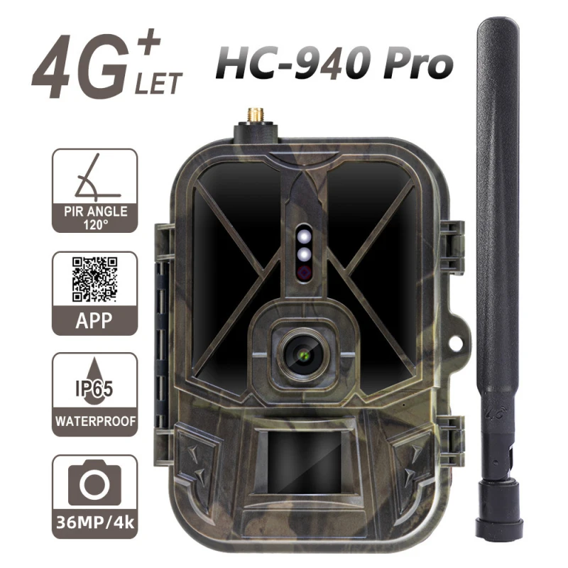 4G 4K 36MP Wildlife Camera APP Video Photo Hunting Trail Camera Invisible IR LED Night Vision 120 Detection IP66 Waterproof Cam