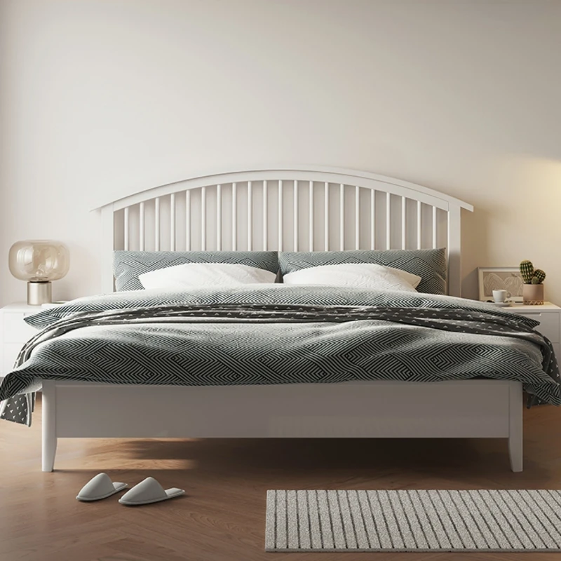 

Односпальная и двойная Основная спальня 1,8 м, спальня Daquan из массива дерева 1,5 м, белая кровать.