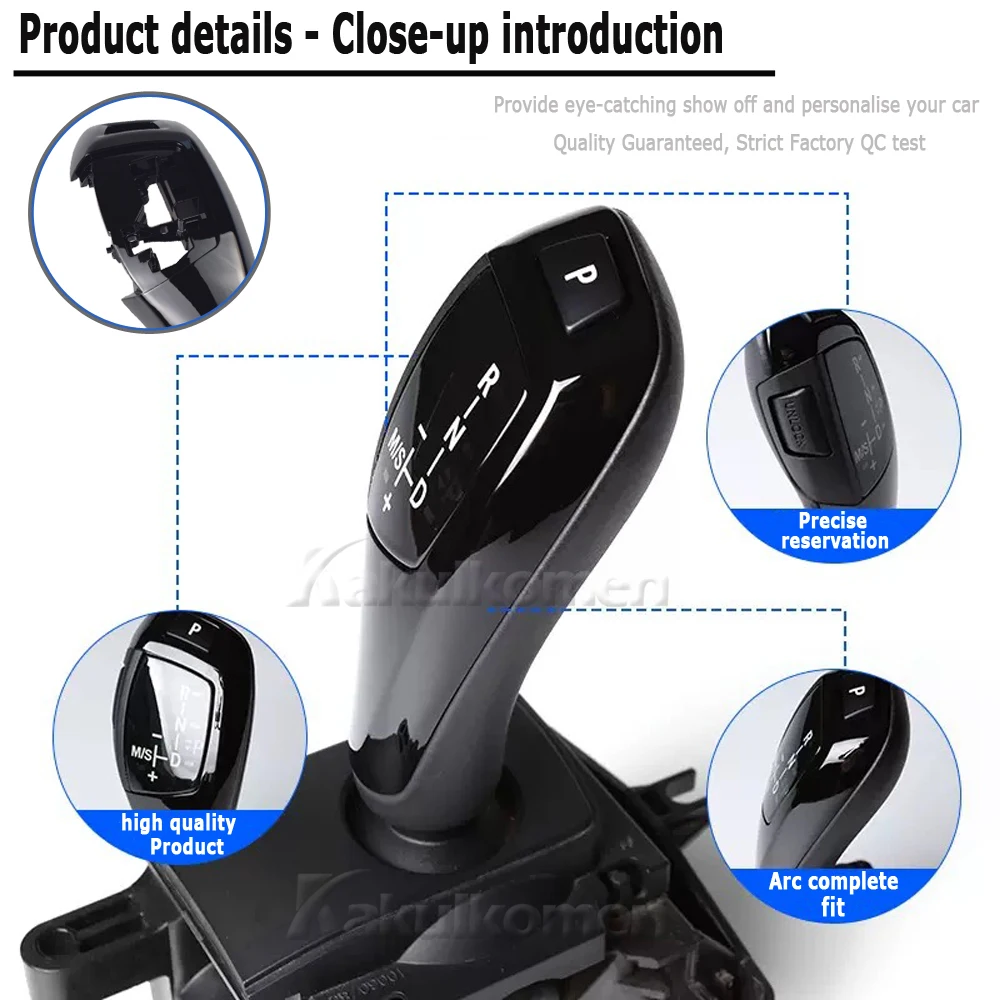 LHD RHD Gloss Black Auto Gear Shift Lever Knob Cover Replacement For BMW X5  X6 E70 E71 Car Carbon Fiber Accessories – zu niedrigen Preisen im