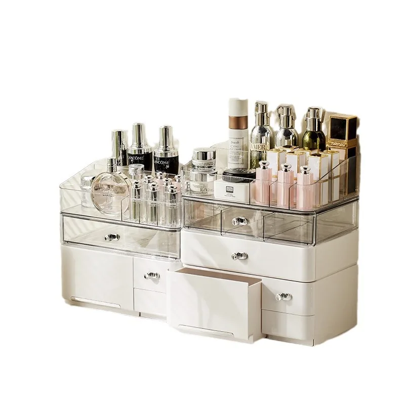 Makeup Storage Box Cosmetic Organizer Box Large Capacity Dustproof Desktop Drawer Make Up Drawer Jewelry Lipstick Rack Container 5