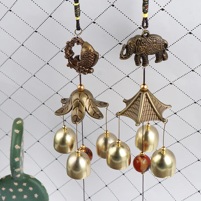 Outdoor Antique Copper Wind Chime Outdoor Living Decoration Metal Wind Chimes Home Decoration Car Ornaments Wedding Gifts outdoor wind chimes,copper bells