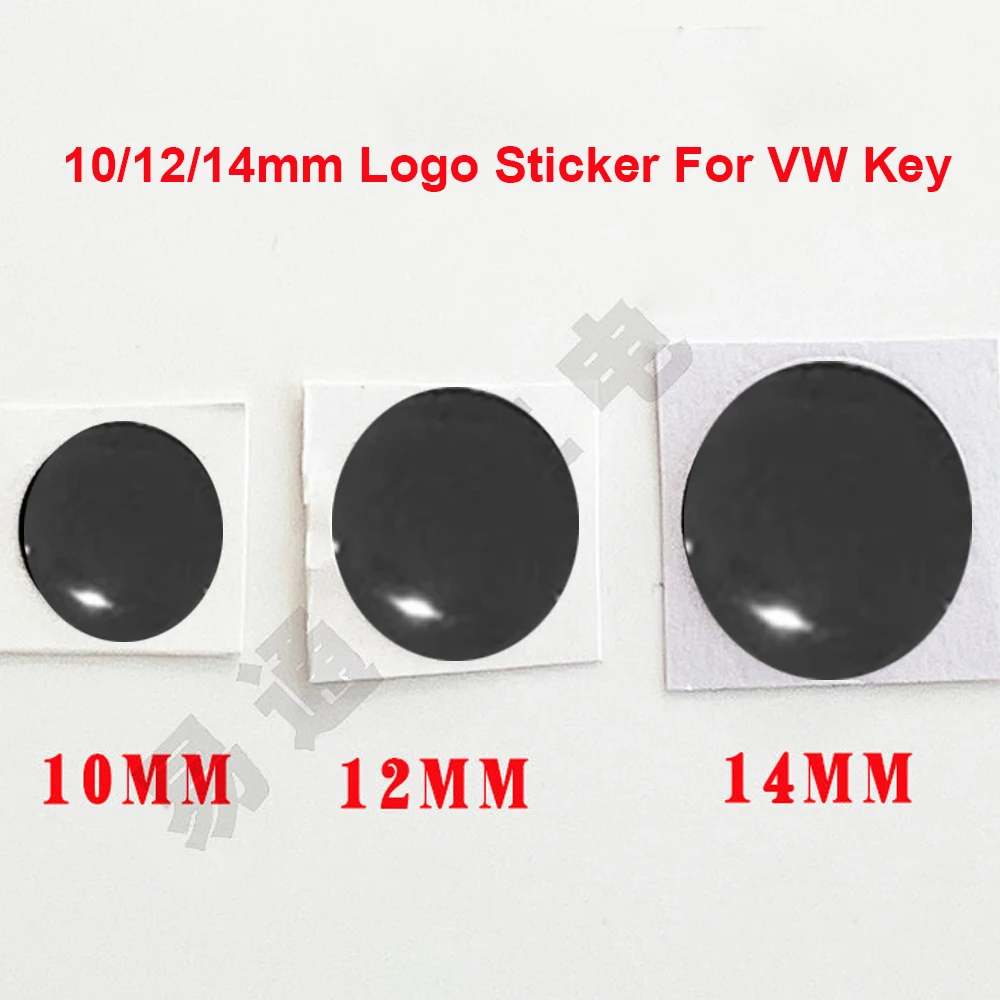 2PCS/LOT 10/12/14mm Crystal Car Key Sticker Logo For VW Folding Flip Remote Key Logo DIY Key Emblem 5 10 20pcs 15 13mm car key shell sticker logo for m azda emblem badge aluminum metal remote car key logo sticker