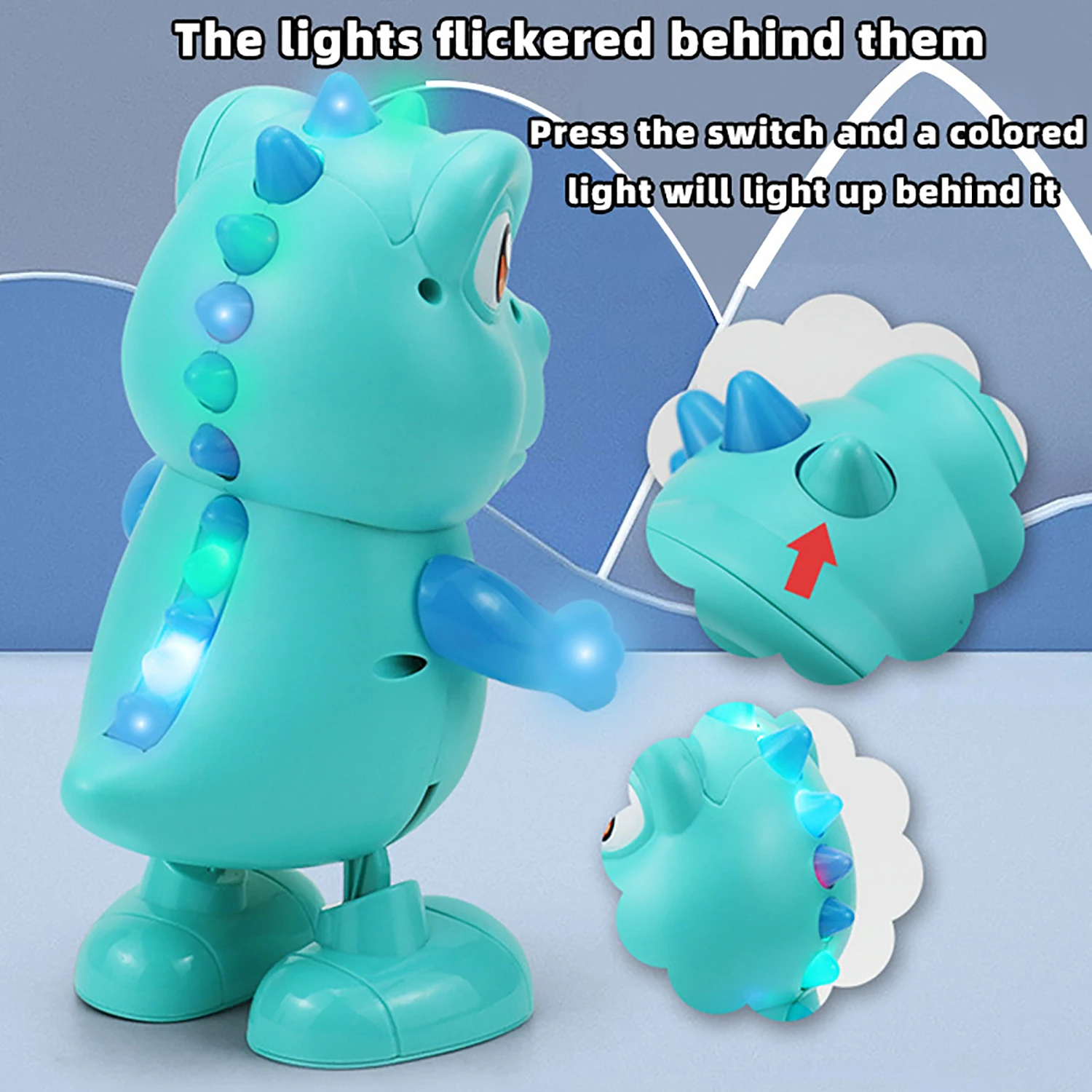 Electric Dancing Dinosaur Swinging Simulation Model, Luminous Music, Children's Intelligence, Self provided Battery 6