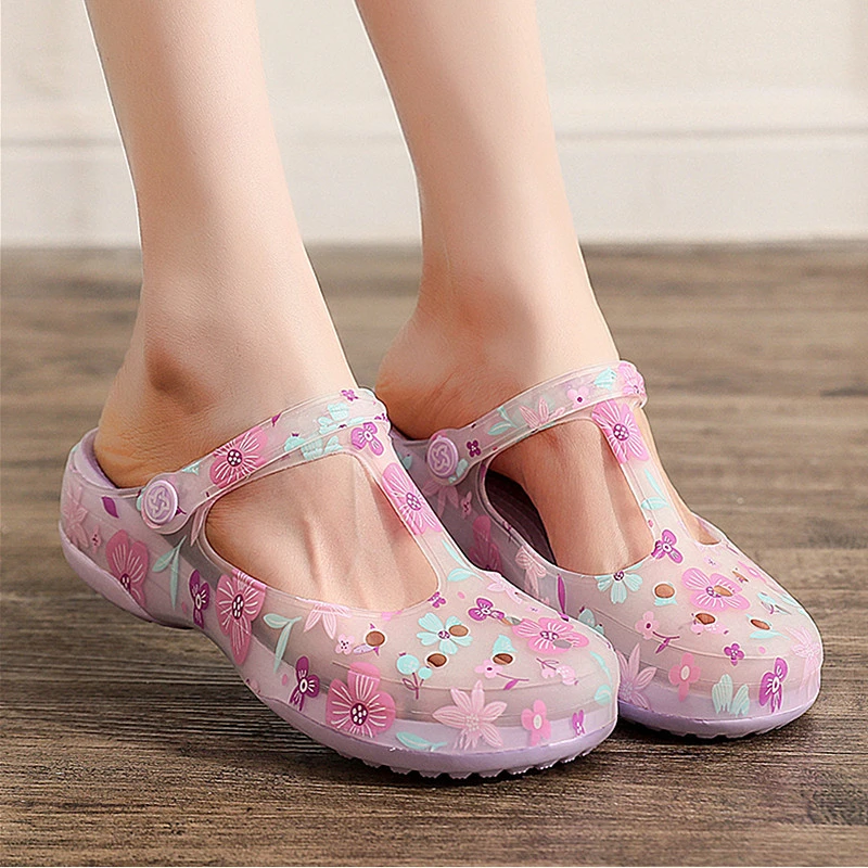 Women Sandals Summer Print Jelly Shoes Ladyies Princess Shoes Candy