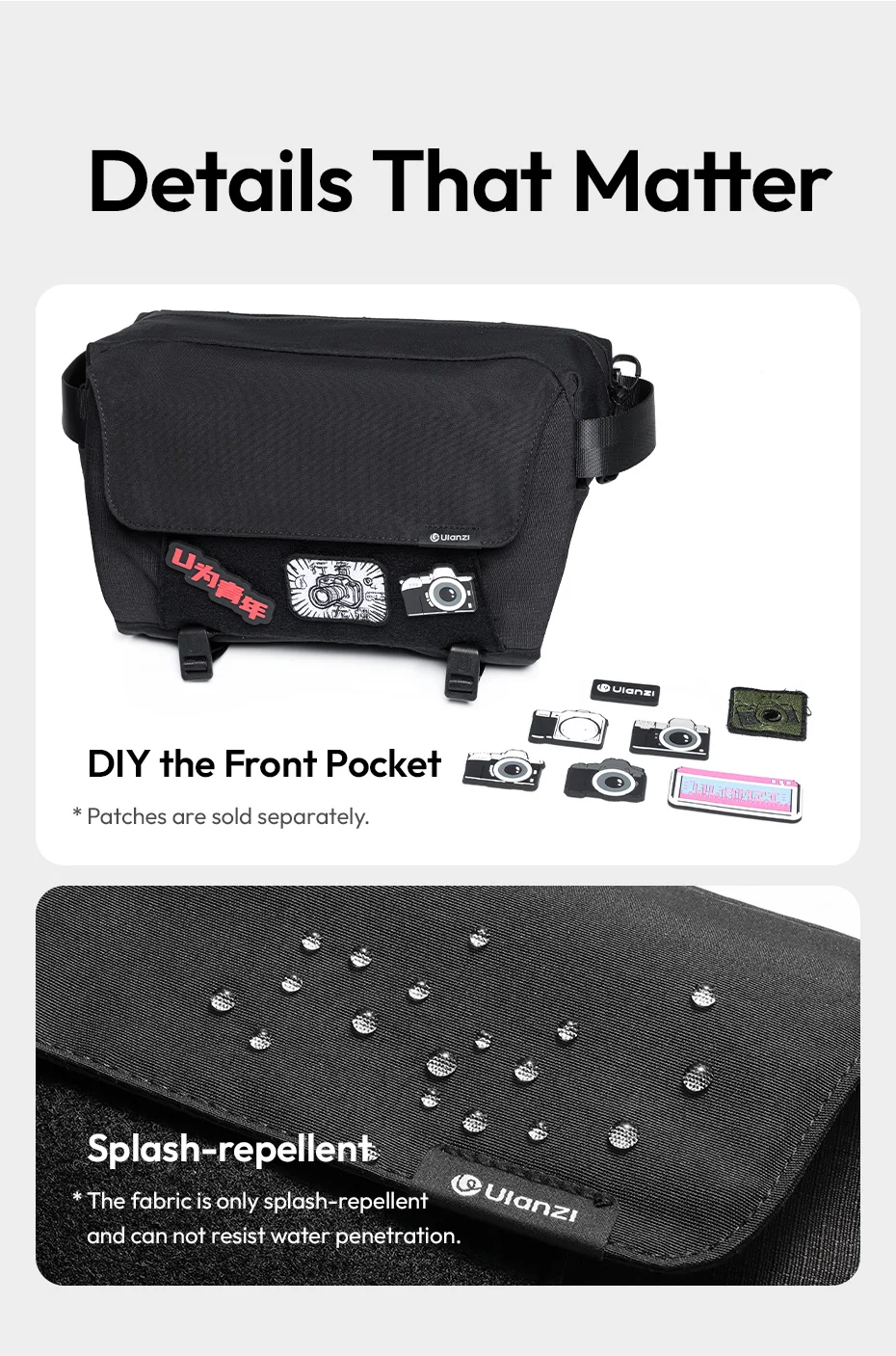 ulanzi BP11 Crossbody Kamera 9L Kapazität Schulter Smartphone Fotografie Digital SLR Für Sony Canon Nikon Schulter Tasche_voghion.com