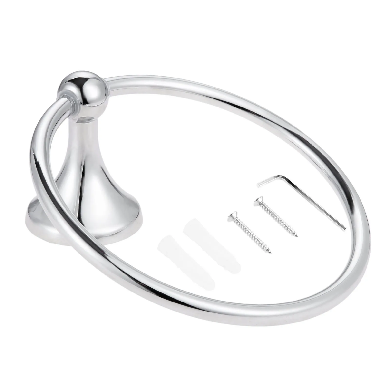 Towel Ring Round Hand Holder Wall Mounted Rack Stainless Steel Polished Chrome Modern Minimalism Bathroom Kitchen Home Bar Decor