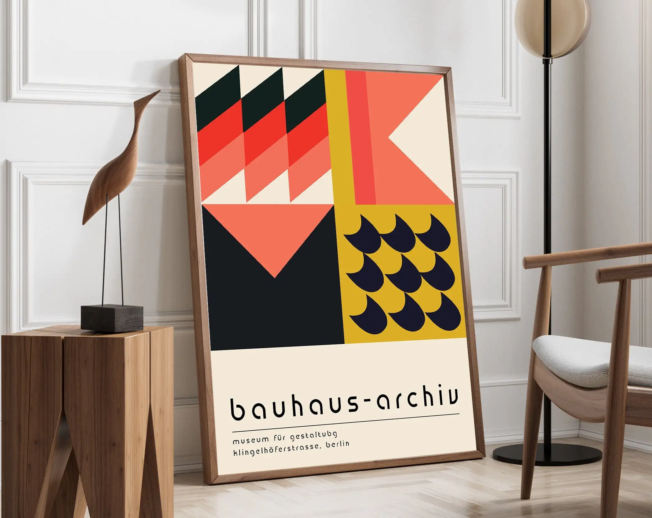 Modernist Bauhaus Geometric Canvas Poster Retro Mid Century Home Decor Wall Art