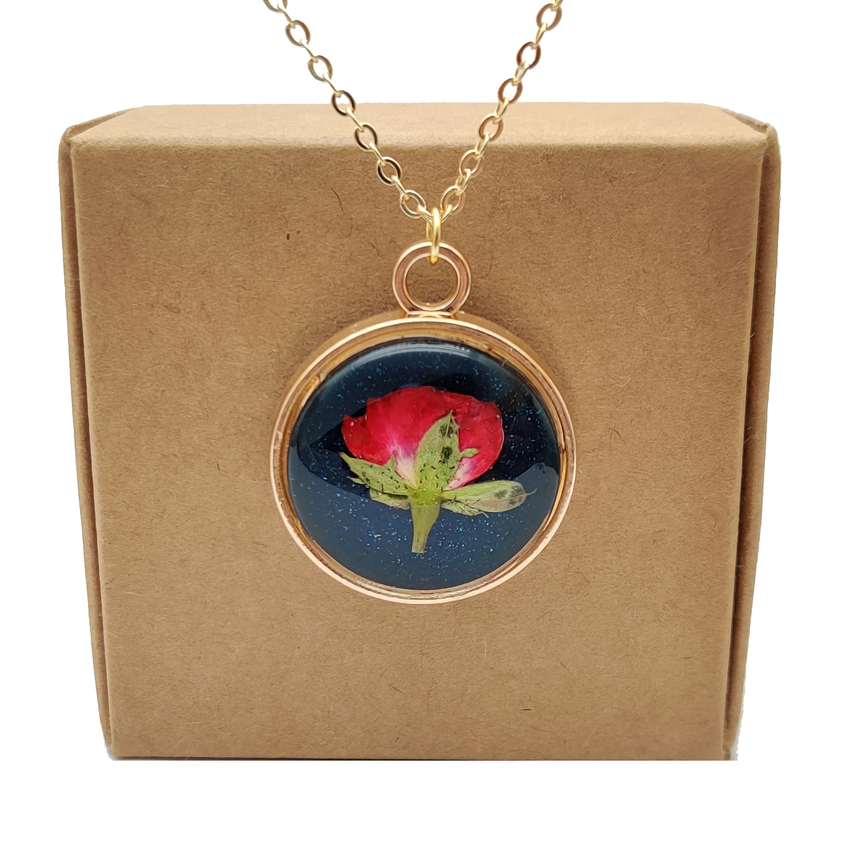 Red Rose Starry Sky Transparent Glass Gold Color Pendant Chain Long Necklace Women Boho Fashion Jewelry Bohemian Handmade free mutli size necklace packaging storage box starry sky dark blue fashion jewelry box jewelry storage box bracelet box gift